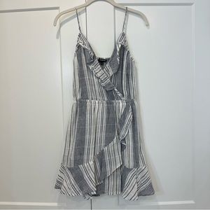 Express White and Navy Blue Striped Dress Size XS